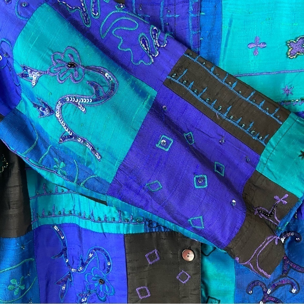 100% Silk Patchwork Beaded Embroidered Bohemian J… - image 4